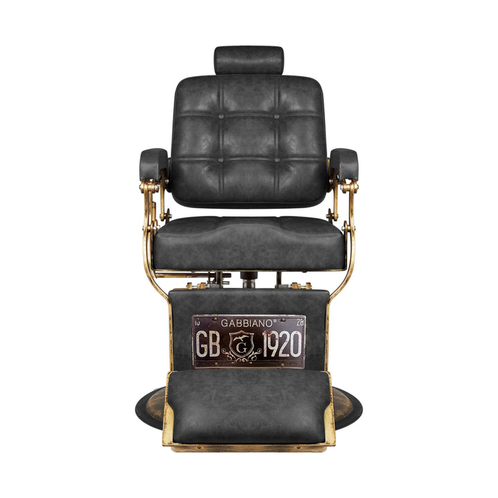 Barberarstol Gabbiano Boss HD Vintage Läder - Svart - bild 2