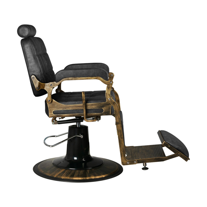 Barberarstol Gabbiano Boss HD Vintage Läder - Svart - bild 3