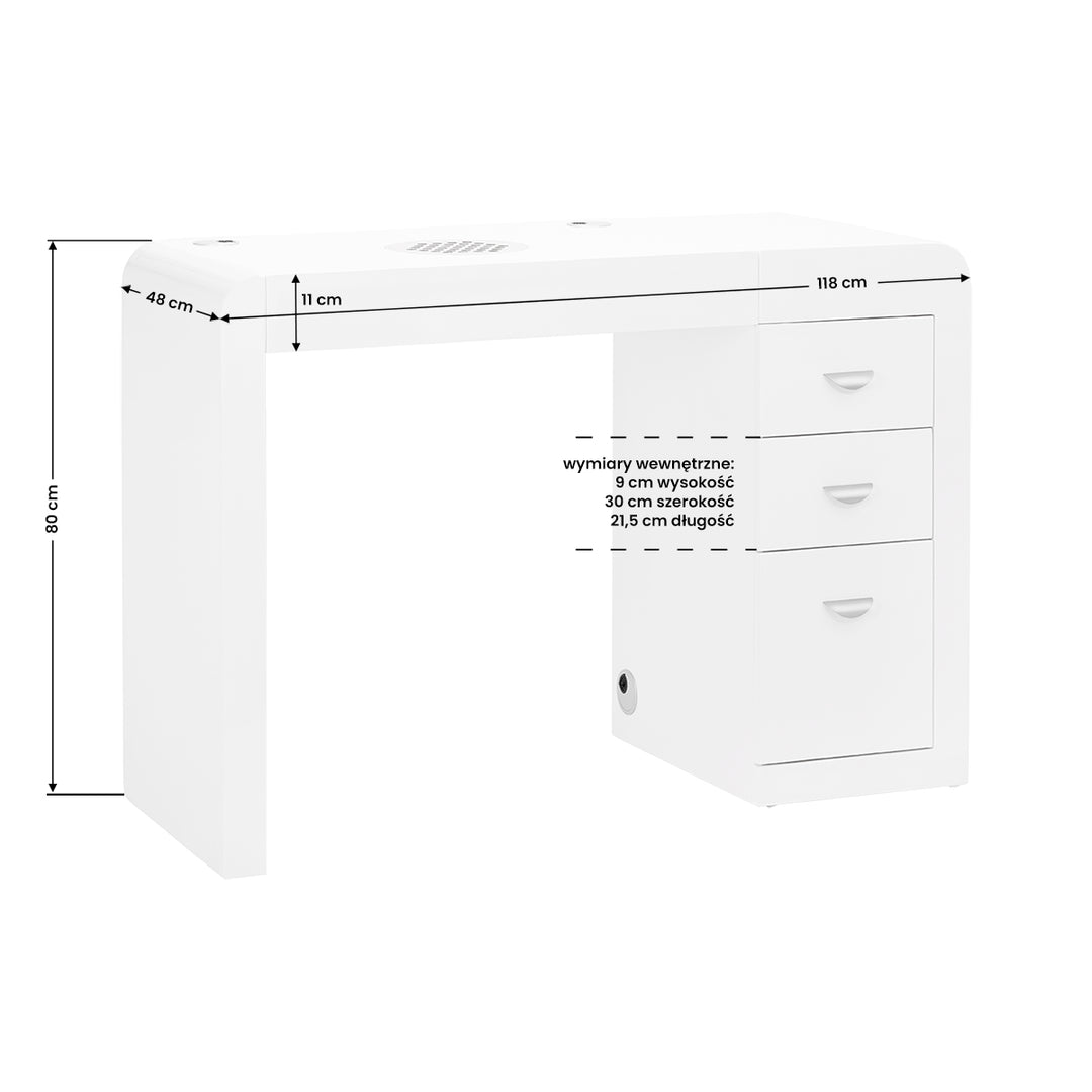 Nagelbord 312 Vit med utsug - bild 11
