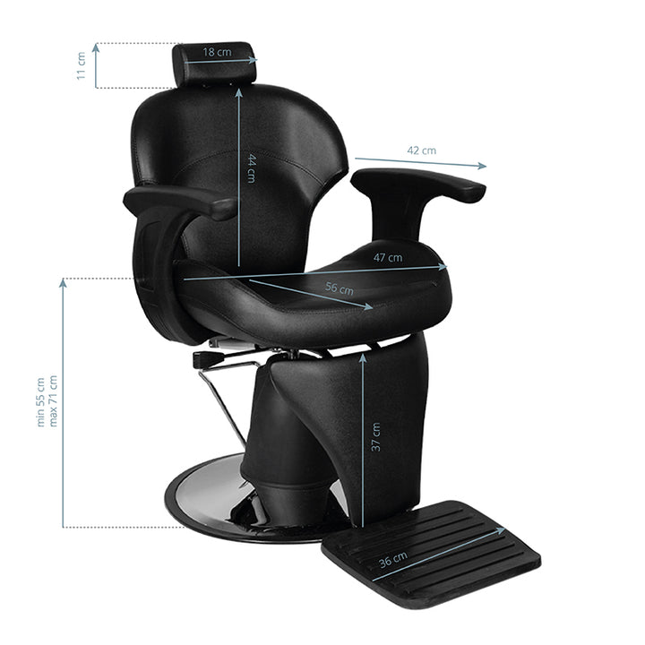 Barberstol Gabbiano Igor - Svart - bild 5