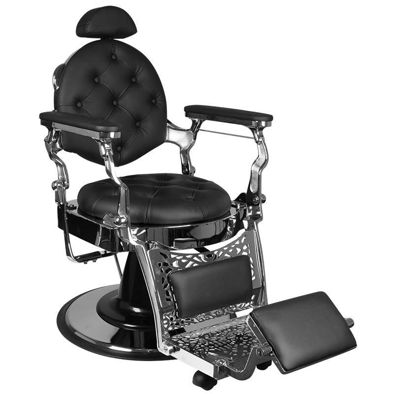 Barberstol Gabbiano Giulio Silver/Svart