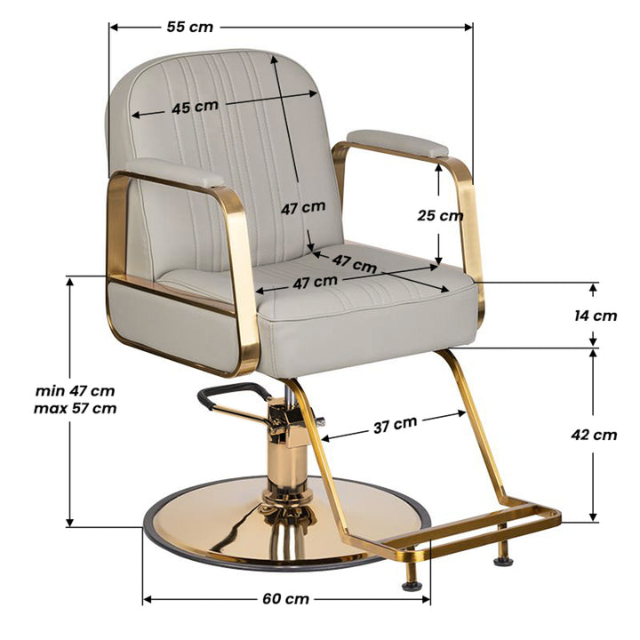 Frisörstol Gabbiano Acri Guld/Beige - bild 7