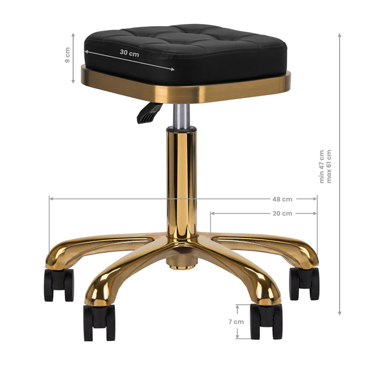 Justerbar taburett M-1645 - Guld/Svart - bild 4
