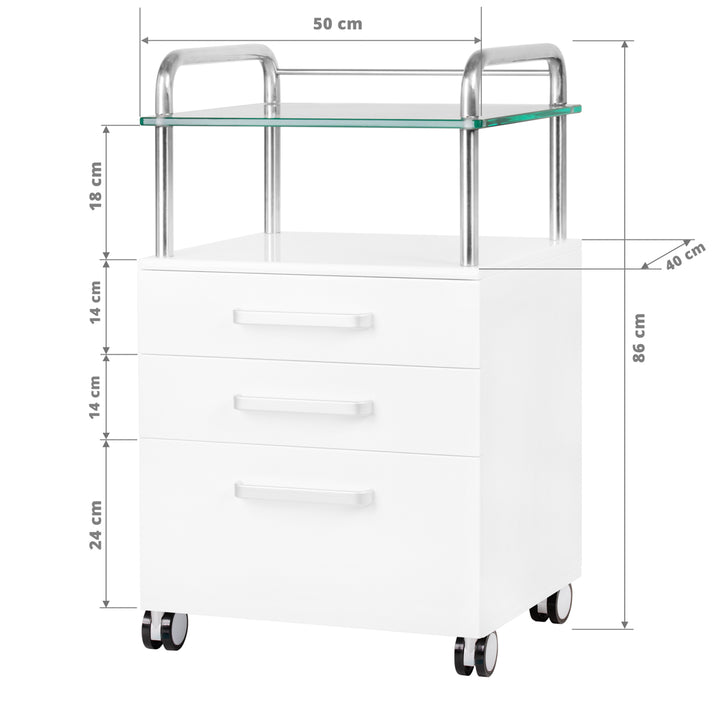 Behandlingsvagn 6053 rullvagn på hjul - Vit - bild 5