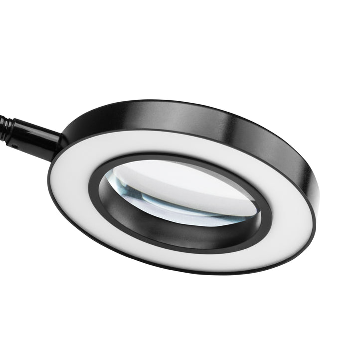 Förstoringslampa LED 5D med bordsfäste svanhals USB Svart - bild 3