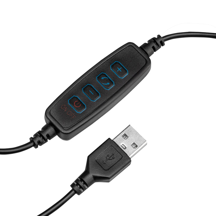 Förstoringslampa LED 5D med bordsfäste svanhals USB Svart - bild 4