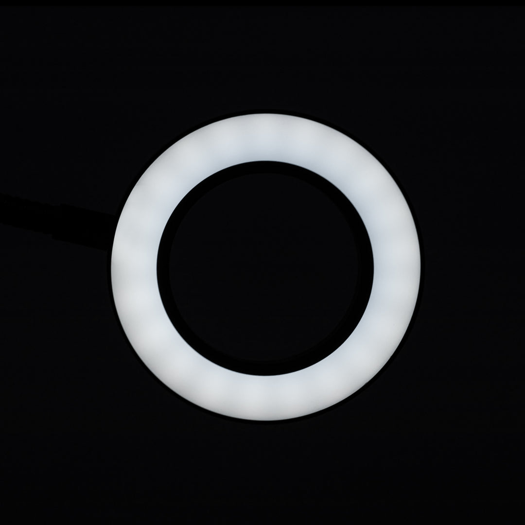 Förstoringslampa LED 5D med bordsfäste svanhals USB Svart - bild 6