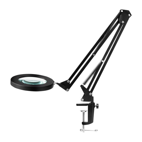 Förstoringslampa LED 8D med bordsfäste USB Glow 308 Svart