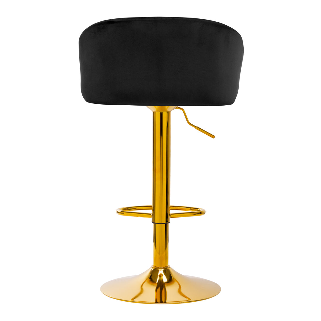 Barstol med ryggstöd 4Rico QS-B16G - Svart/Guld sammet - bild 4