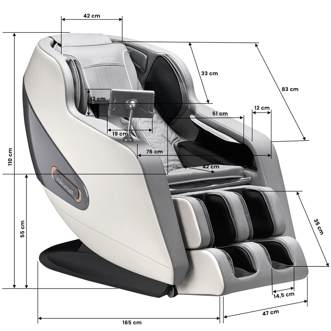 Elektrisk Massagefåtölj Sakura Comfort Plus 806 - Grå - bild 18