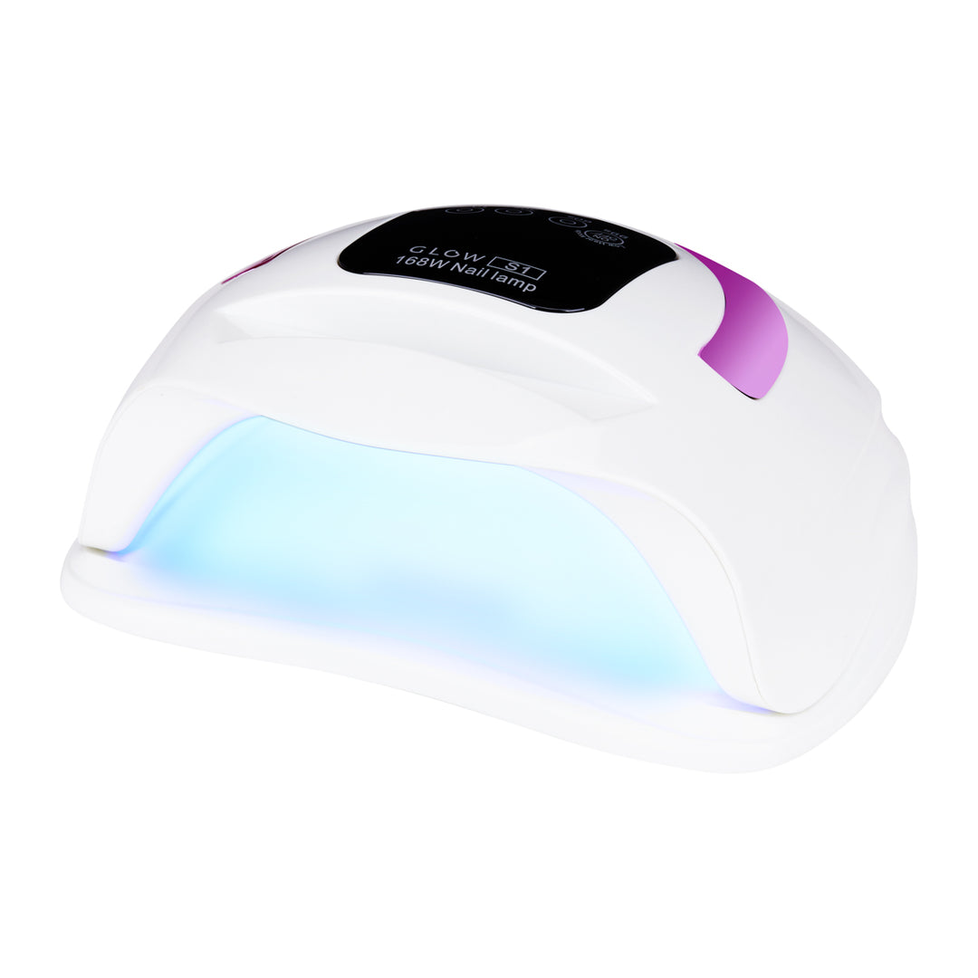 UV/LED-lampa för naglar Glow S1 168W - Vit-Rosa