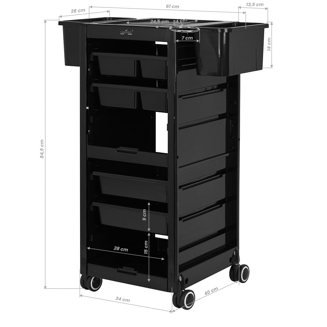 Frisörvagn Gabbiano 68B – Svart - bild 13