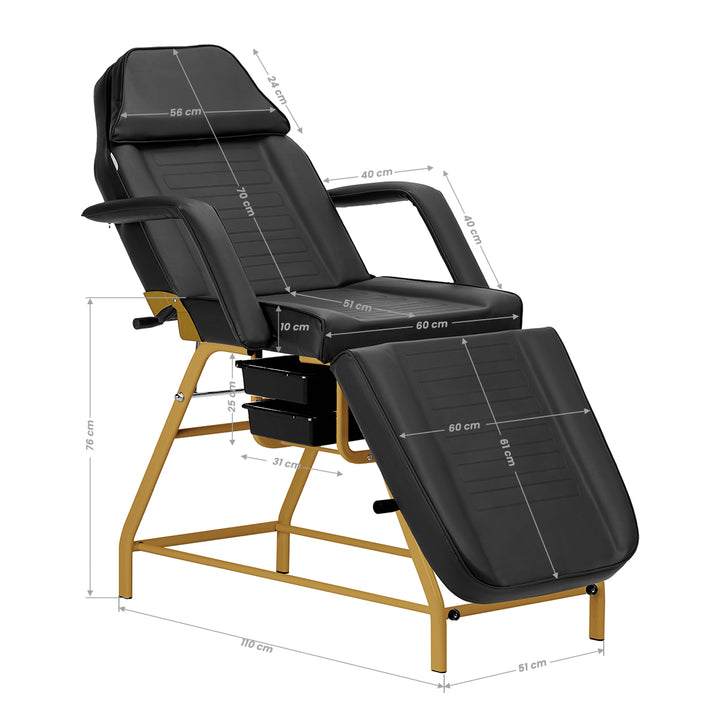 Behandlingsstol 557G med Brickor Guld-Svart - bild 19