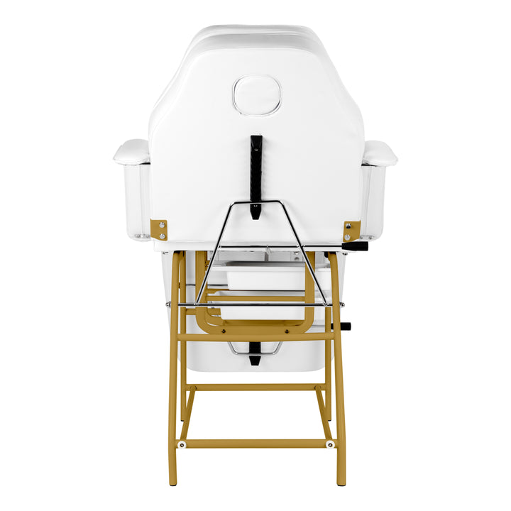 Behandlingsstol 557G med brickor, guld/vit - bild 5