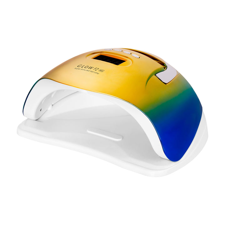 Glow F2 UV/LED Lampa för Naglar 220W - Guld/Blå - bild 2