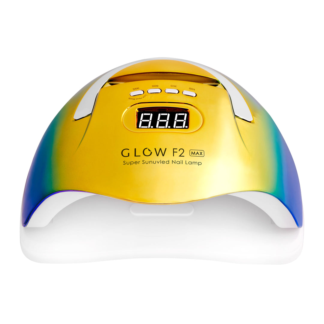 Glow F2 UV/LED Lampa för Naglar 220W - Guld/Blå - bild 3