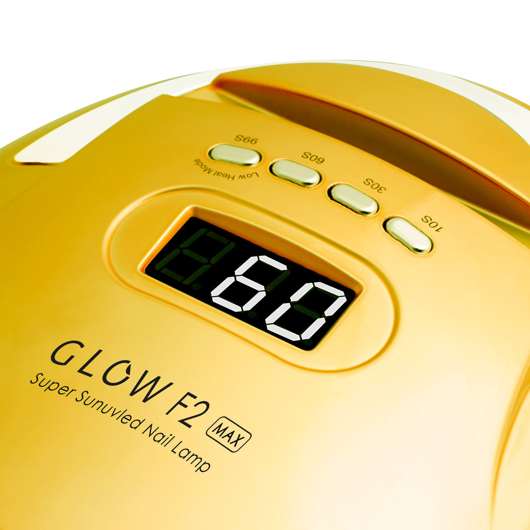 Glow F2 UV/LED Lampa för Naglar 220W - Guld/Blå - bild 4
