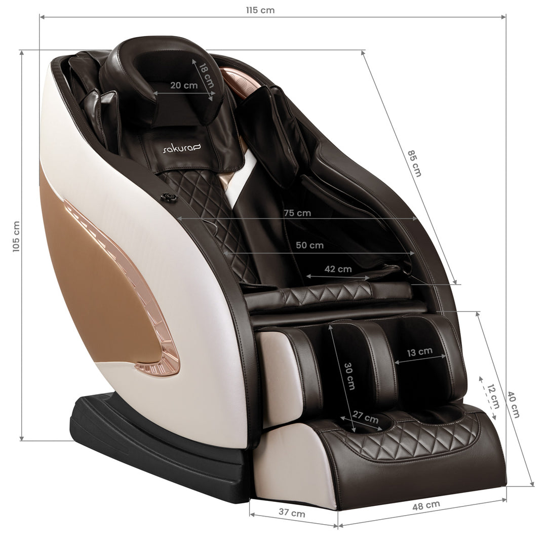 Elektrisk massagefåtölj Sakura Classic 305 - Brun - bild 18