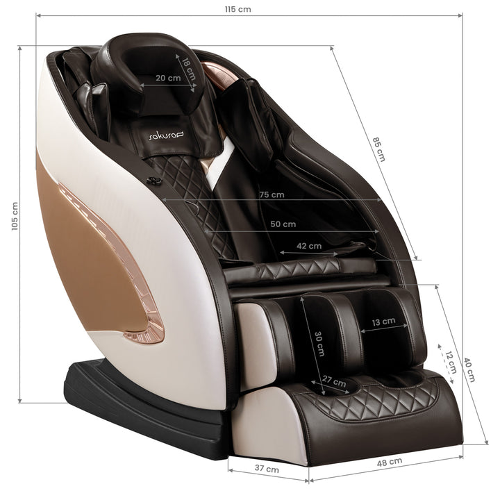 Elektrisk massagefåtölj Sakura Classic 305 - Brun - bild 18