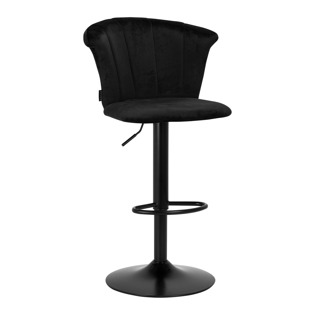 Barstol med ryggstöd 4Rico QS-B801 Sammet Svart