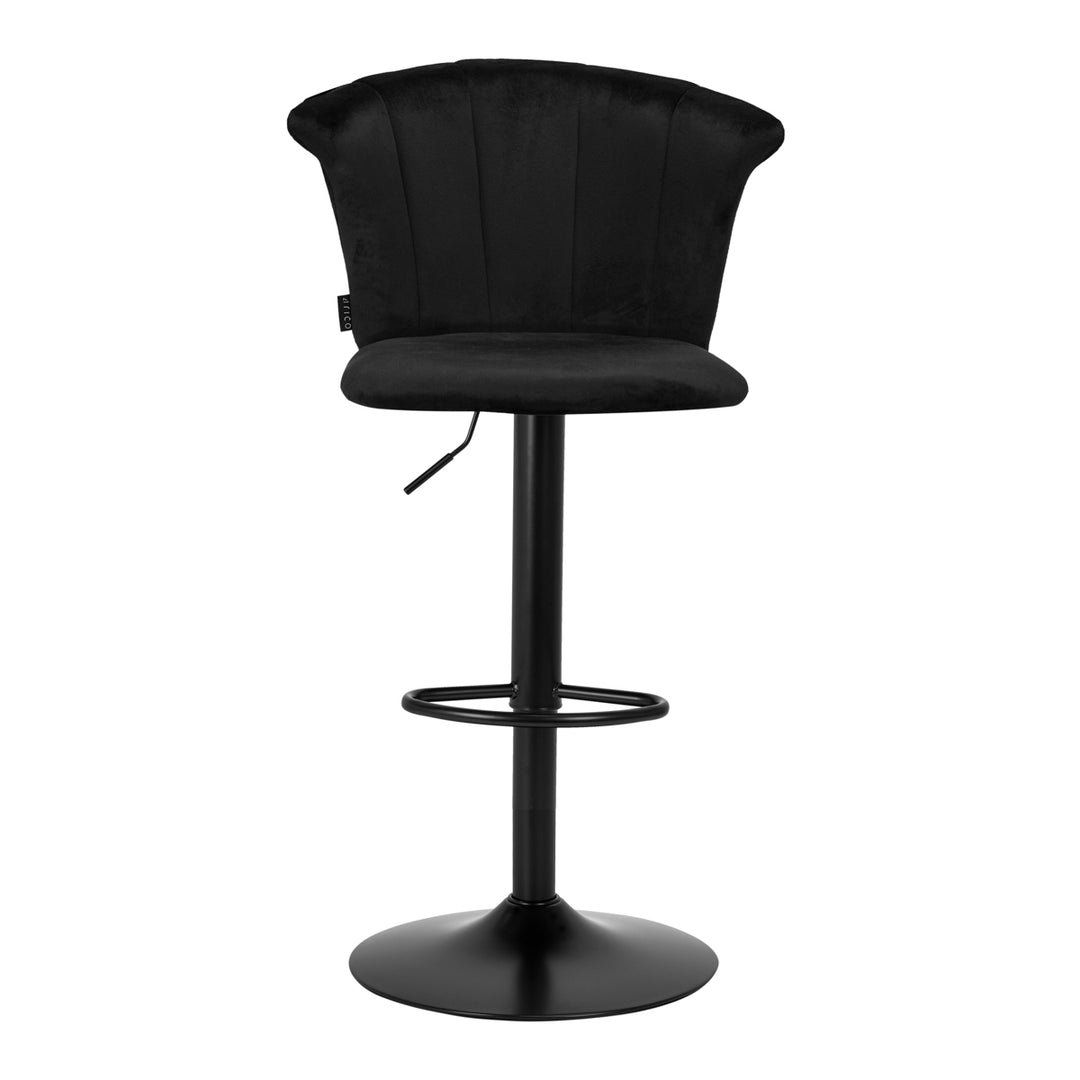 Barstol med ryggstöd 4Rico QS-B801 Sammet Svart - bild 3