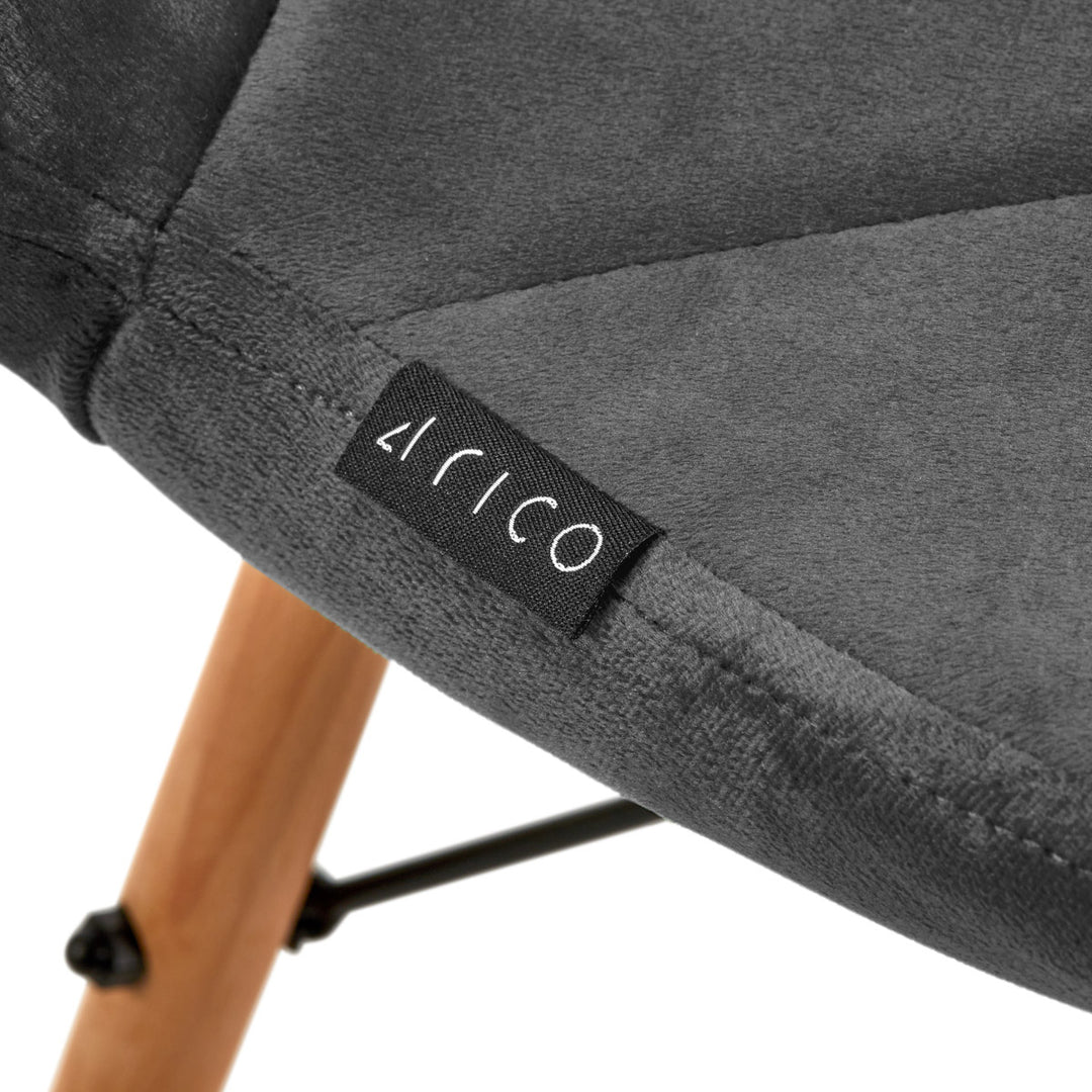 Salonstol 4Rico QS-186 Sammet/Trä Grå - bild 7