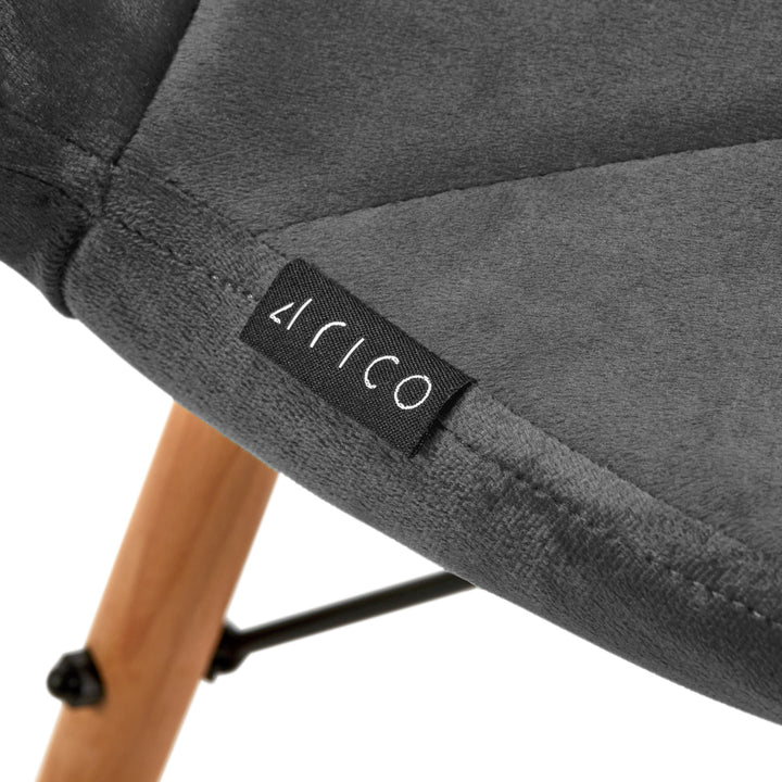 Salonstol 4Rico QS-186 Sammet/Trä Grå - bild 7