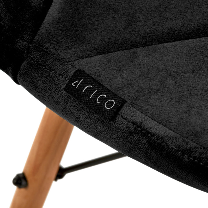 Salongsstol 4Rico QS-186 Sammet/Trä - Svart - bild 7