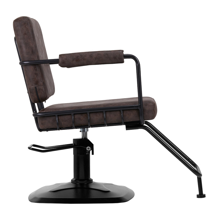 Frisörstol Gabbiano Katania Loft Vintage Läder Mörk Brons - bild 2