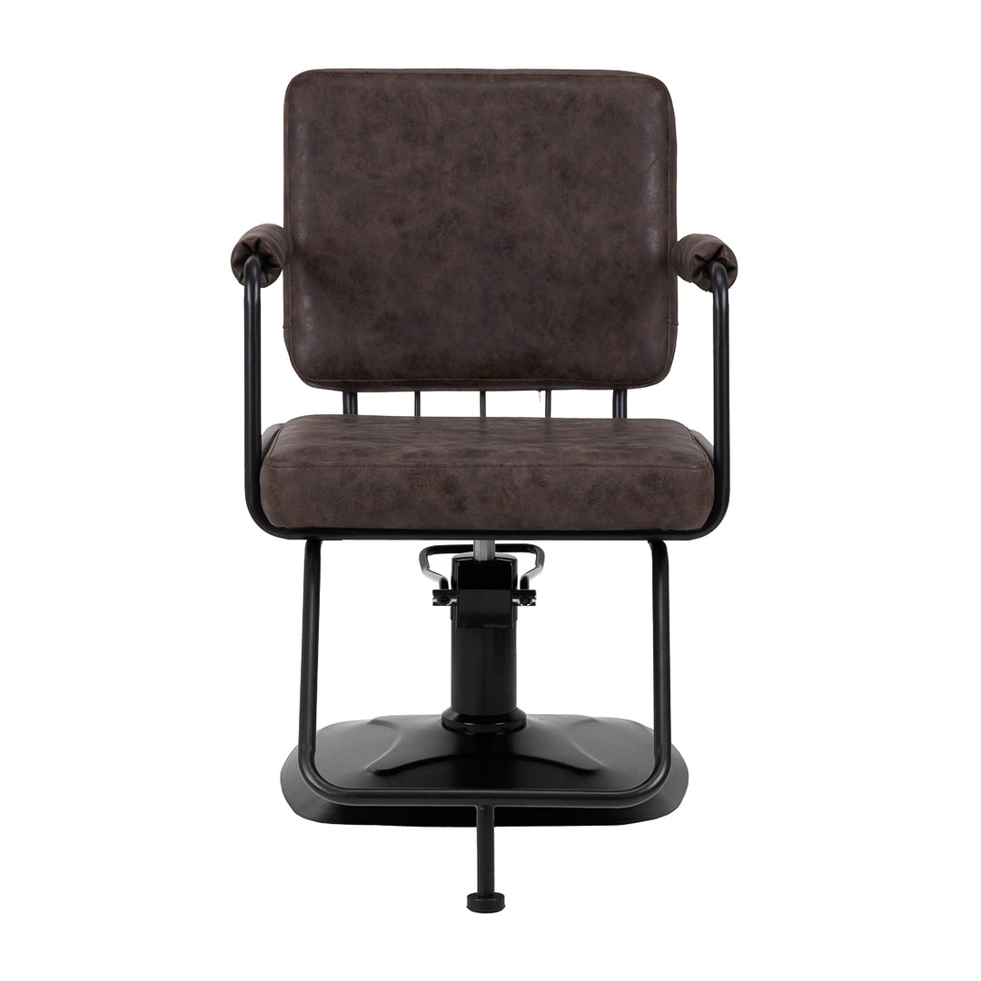 Frisörstol Gabbiano Katania Loft Vintage Läder Mörk Brons - bild 3