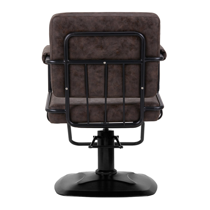 Frisörstol Gabbiano Katania Loft Vintage Läder Mörk Brons - bild 4
