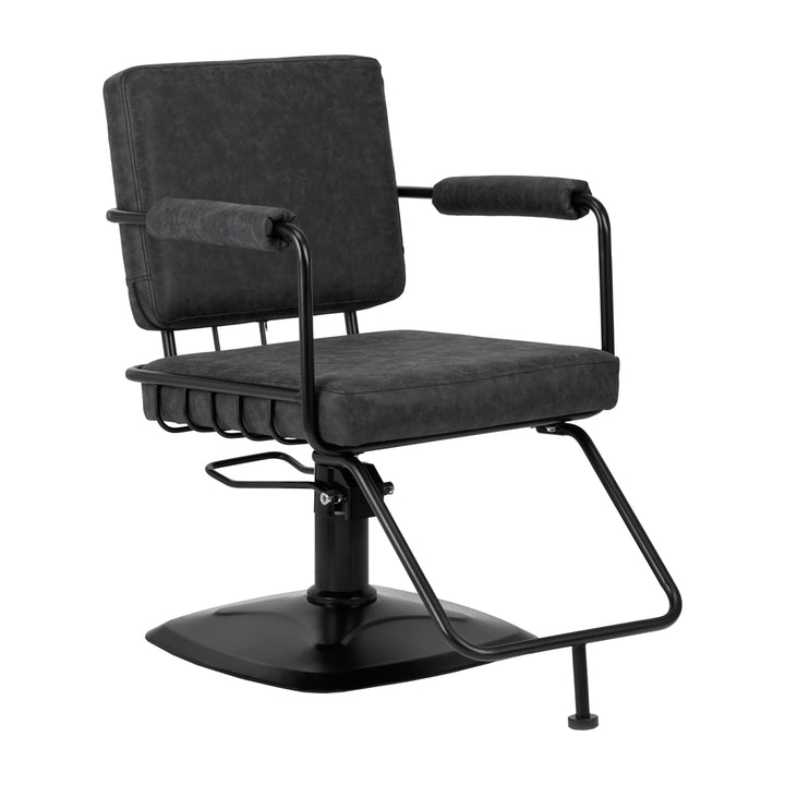 Frisörstol Gabbiano Katania Loft Vintage Läder Svart