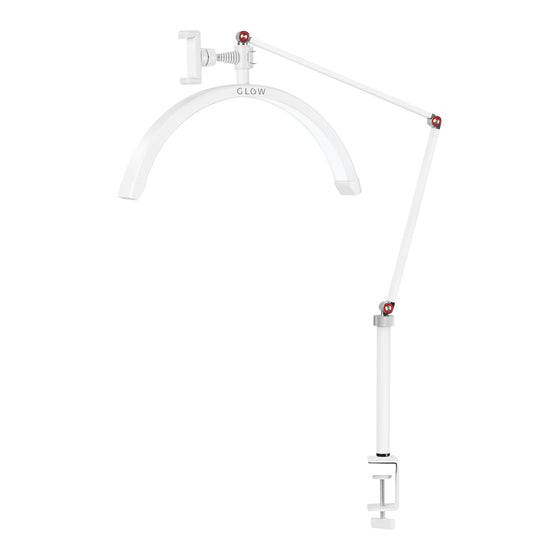 LED-lampa Glow MX3 med klämma, mattvit - Nagellampa bord