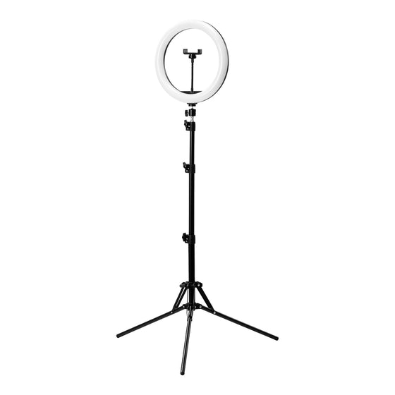 Ring light med stativ Glow 13" 10W - Svart