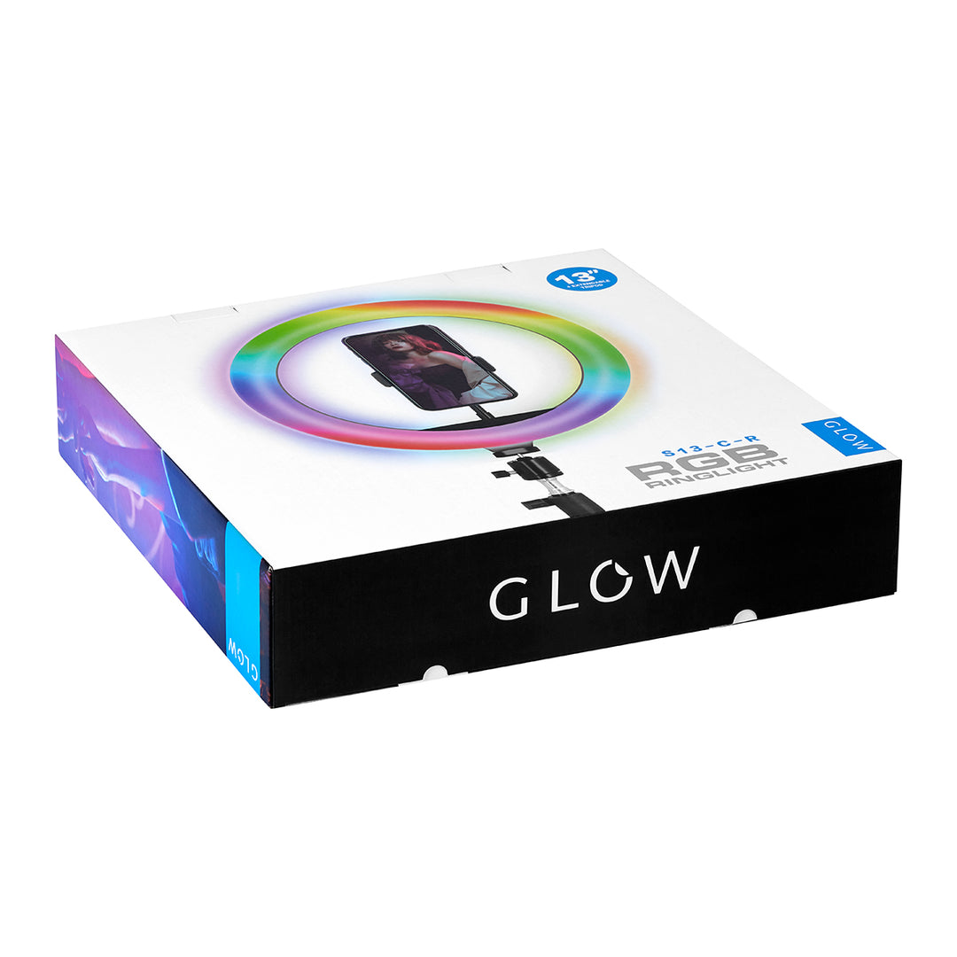 Glow Ring Light med stativ 13" 10W RGB Svart - bild 15
