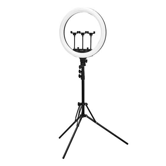 Ring light med stativ Glow 18" 45W RGB - Svart