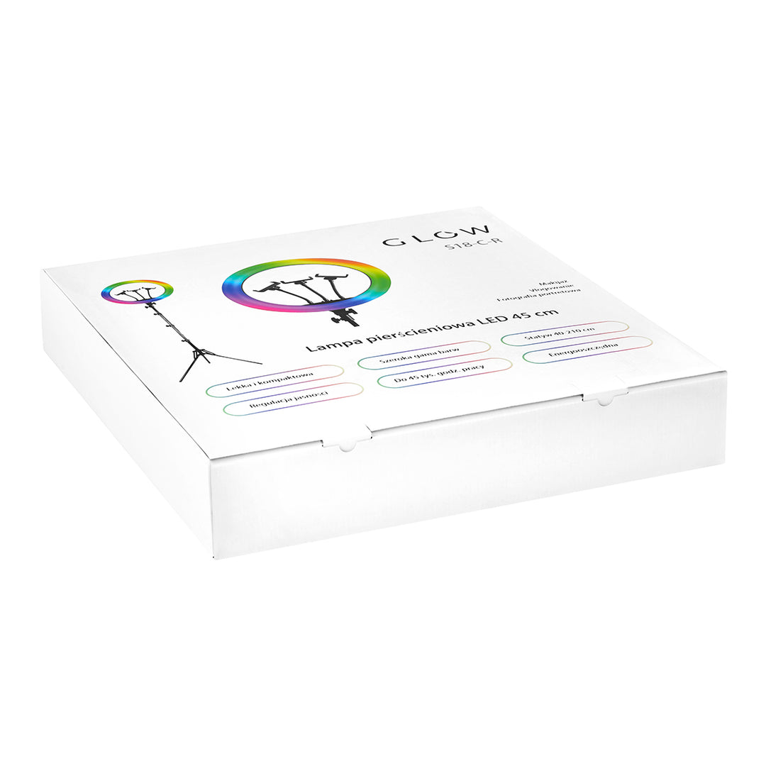 Glow Ring Light med stativ 18" 45W RGB Svart - bild 13