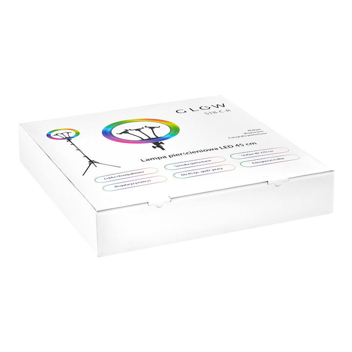 Glow Ring Light med stativ 18" 45W RGB Svart - bild 13