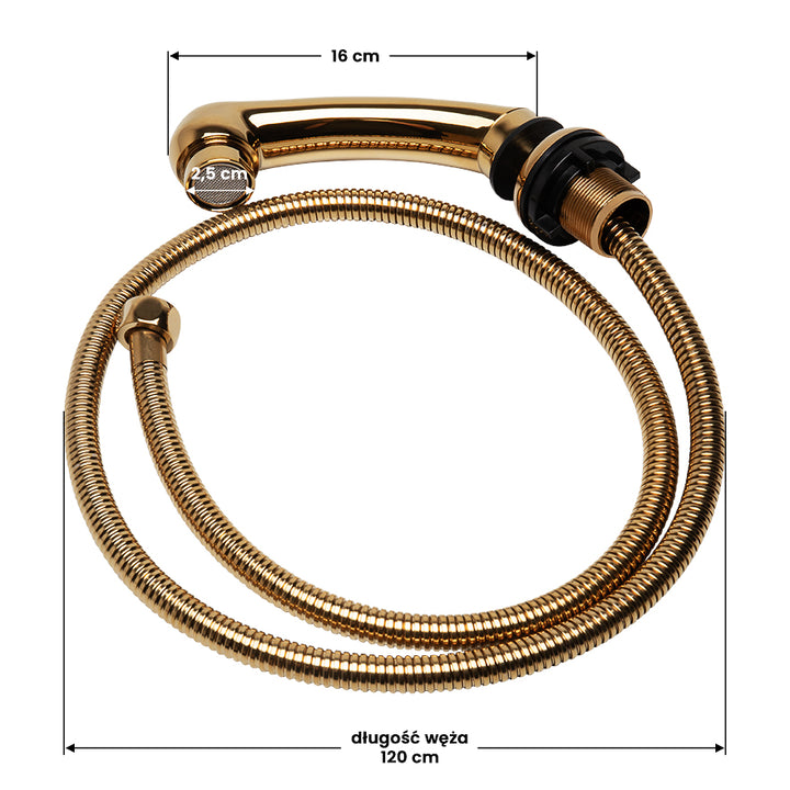 Handdouche voor Wasunit Gabbiano Goud Klein - afbeelding 3