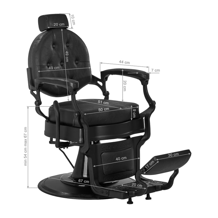 Barberarstol Gabbiano President - Svart - bild 18