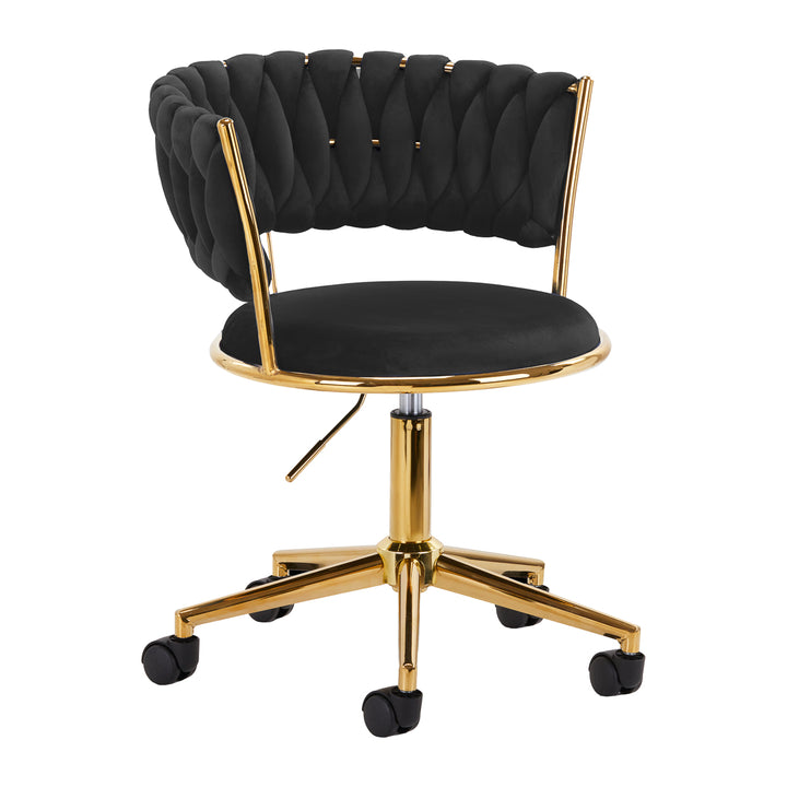 Taburett med hjul 4Rico QS-GW01G - Svart sammet