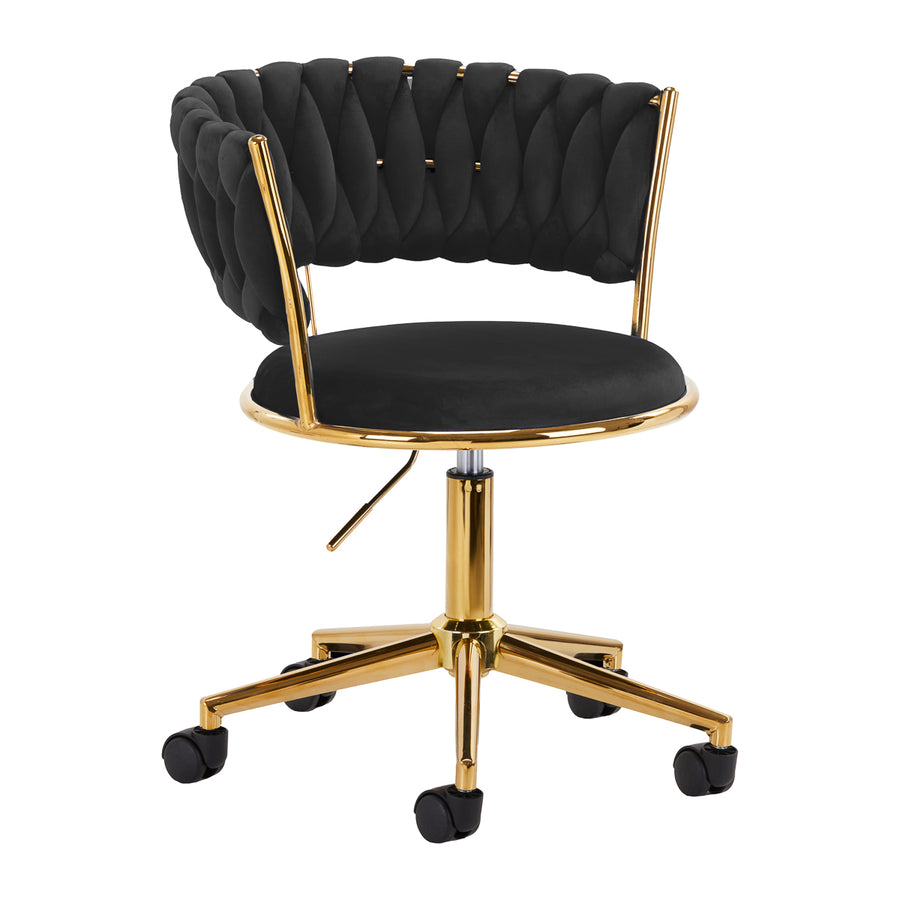 Taburett med hjul 4Rico QS-GW01G - Svart sammet