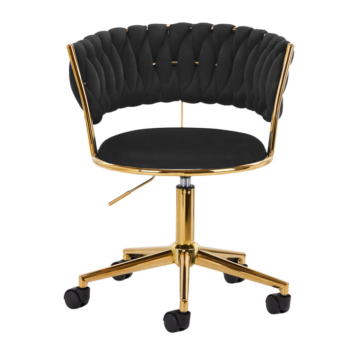 Taburett med hjul 4Rico QS-GW01G - Svart sammet - bild 2