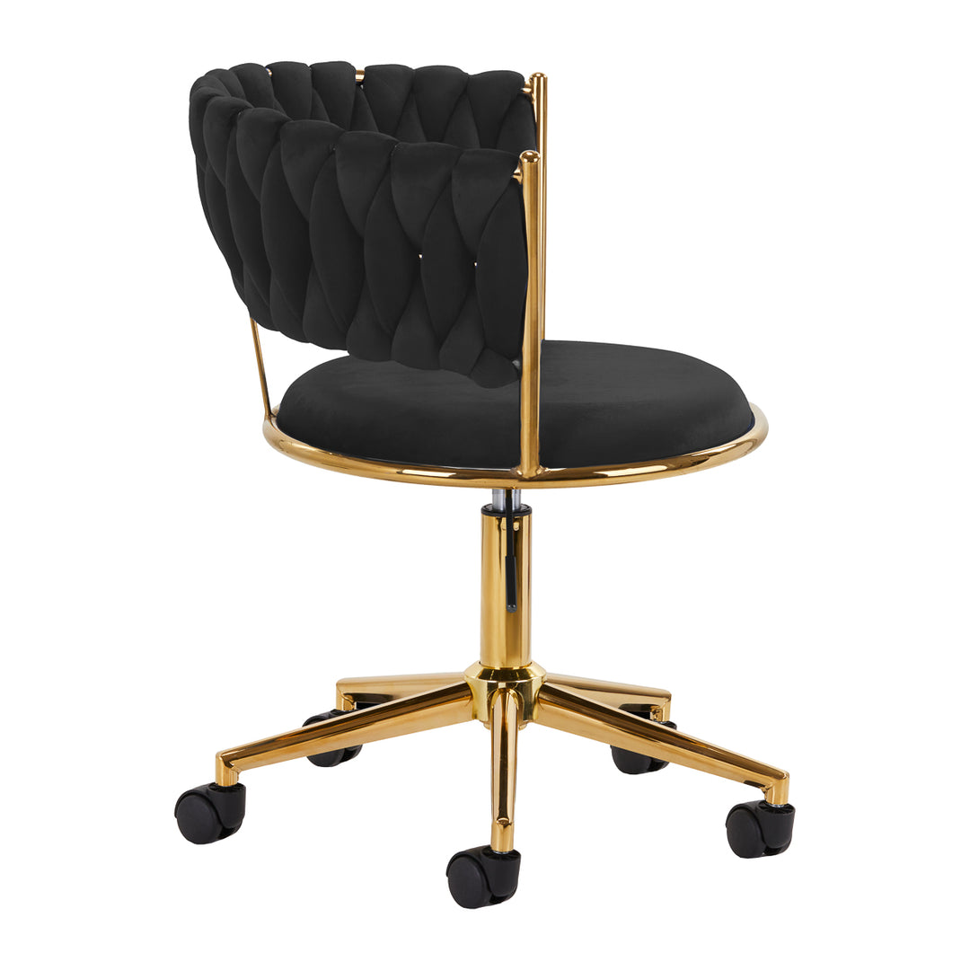 Taburett med hjul 4Rico QS-GW01G - Svart sammet - bild 3