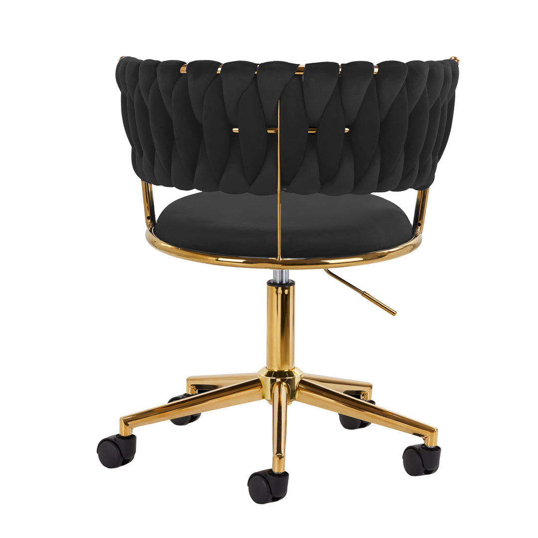 Taburett med hjul 4Rico QS-GW01G - Svart sammet - bild 4