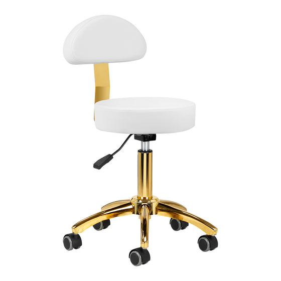 Taburett AM-304G Justerbar – Vit/Guld