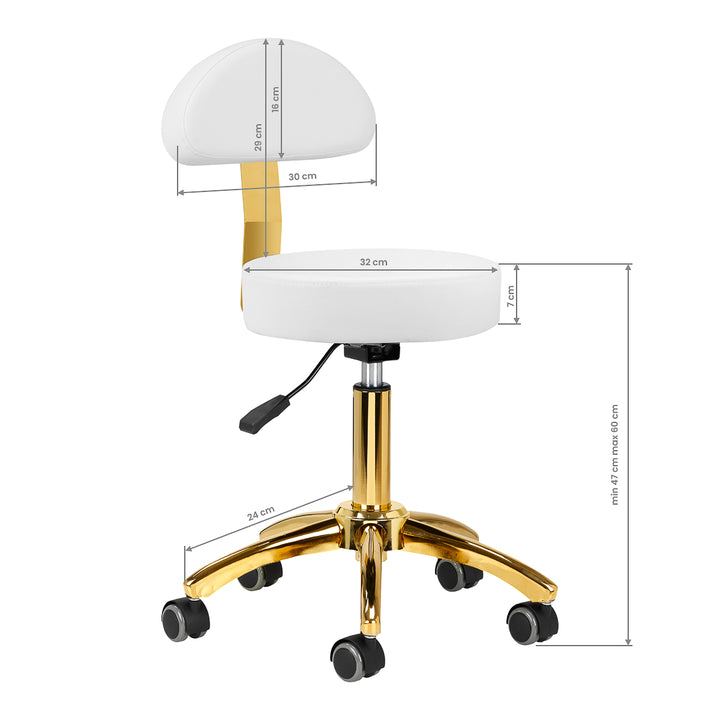 Taburett AM-304G Justerbar Guld-Vit - bild 7