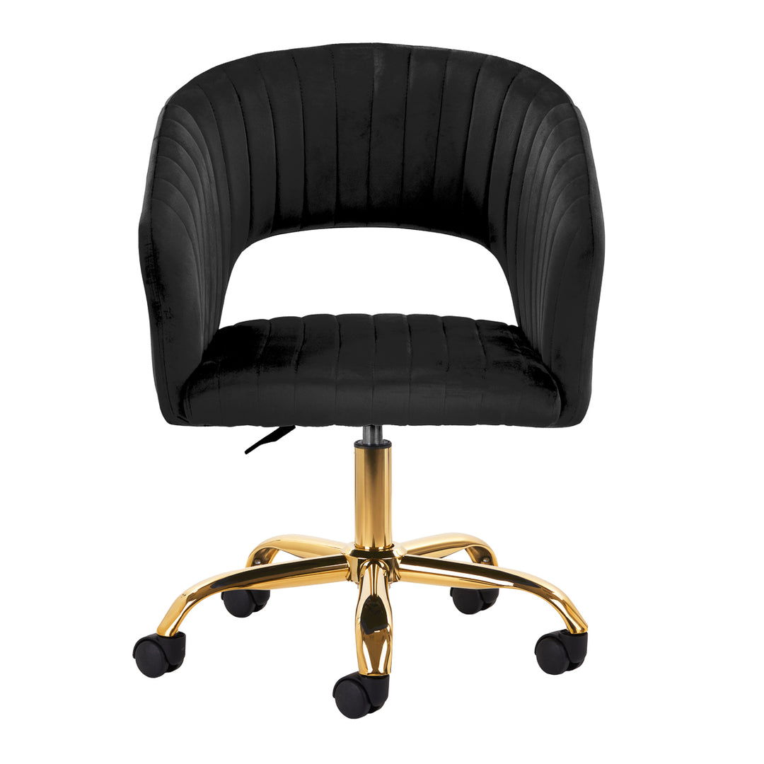 Taburett med hjul 4Rico QS-OF212G - Svart sammet - bild 2