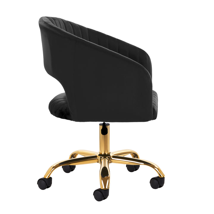 Taburett med hjul 4Rico QS-OF212G - Svart sammet - bild 3