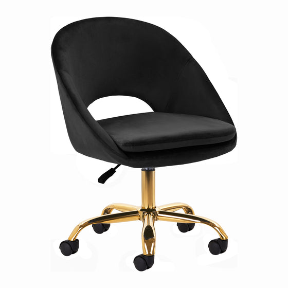 Taburett med hjul 4Rico QS-MF18G i sammet - Svart